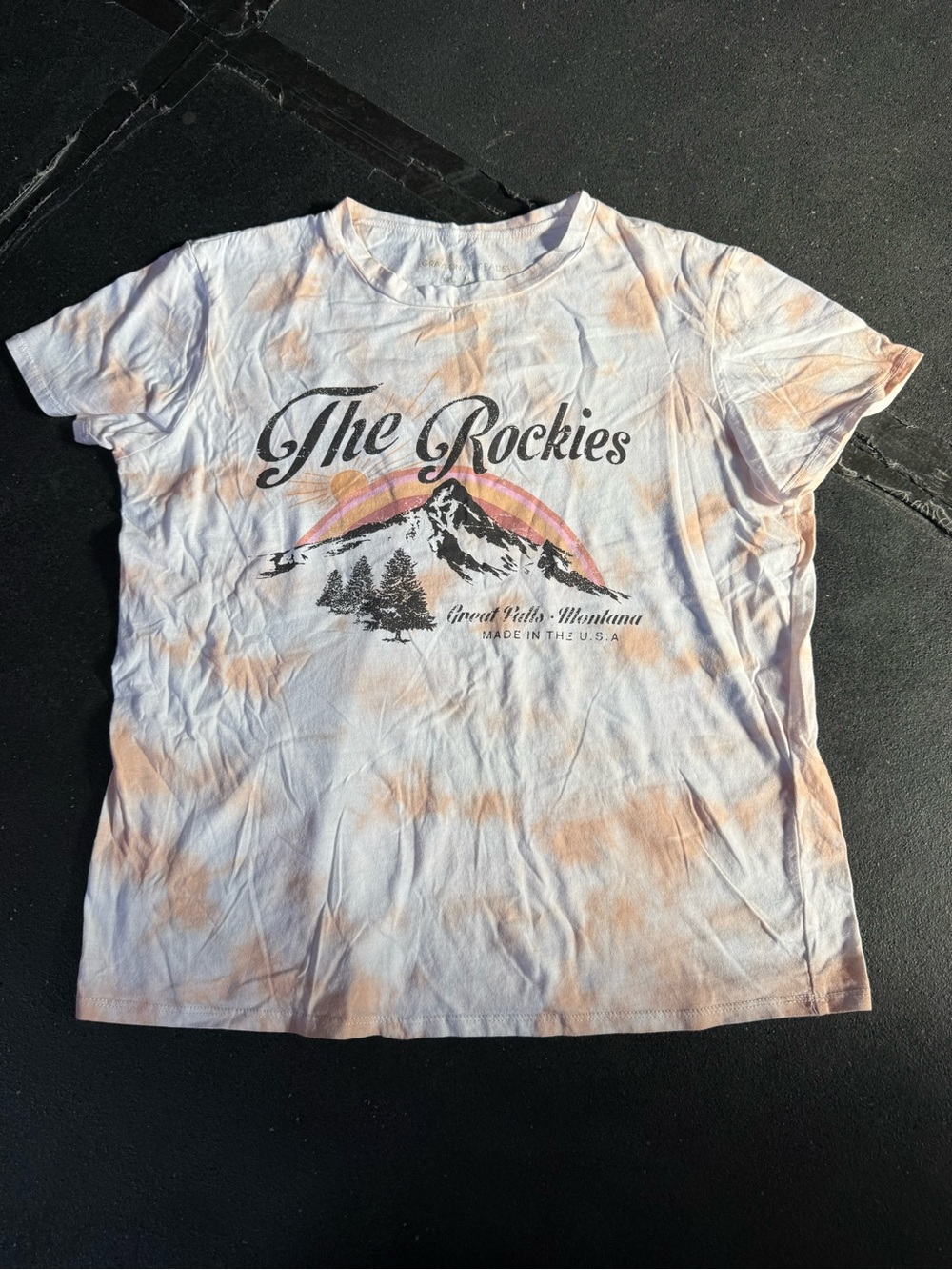 Grayson Threads The Rockies Tie-Dye Short Sleeve Tee - White & Peach